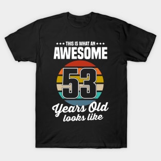 Vintage This Is What An Awesome 53 Years Old Looks Like T-Shirt